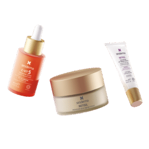 Sesderma Set de regalo de renovación intensa | C-VIT 5 Vitaminas Serum 1.0 fl oz, RETISIL Pro-Aging Cream 1.7 fl oz y contorno de ojos y labios 0.5 fl oz